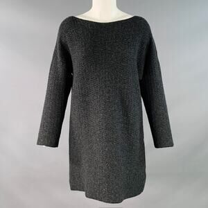 EVAM EVA Size S Grey Charcoal Wool Camel Sweater Above Knee Dress